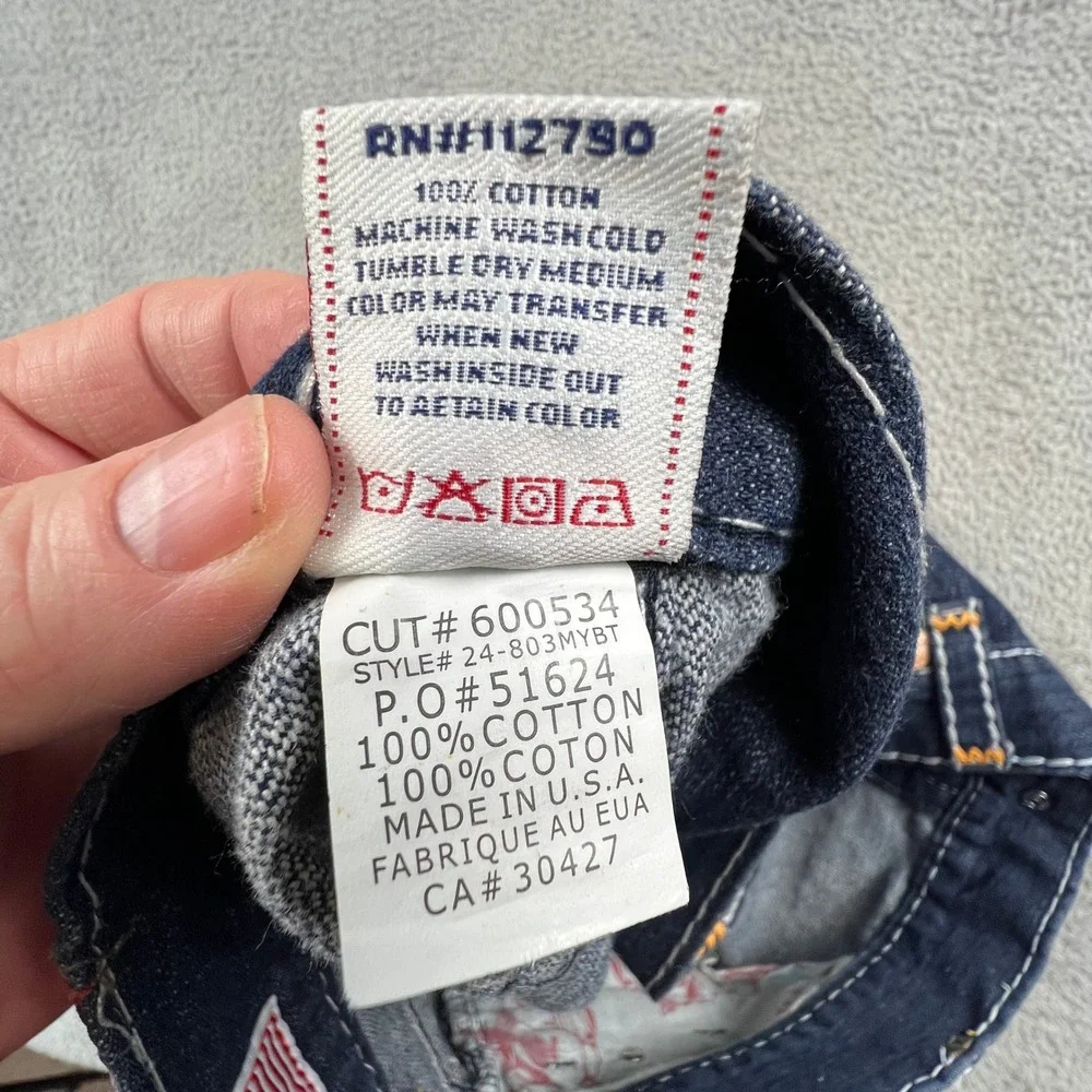 True Religion‎ Joey Super T Jeans Mens 40 Blue Contrast Stitch Made in USA Y2K